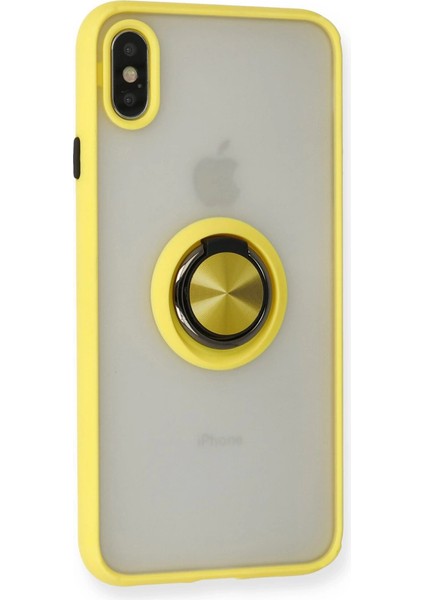 Iphone x Kılıf Montreal Yüzüklü Silikon Kapak - Sarı fiyatları