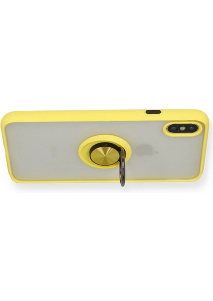 Iphone x Kılıf Montreal Yüzüklü Silikon Kapak - Sarı modelleri
