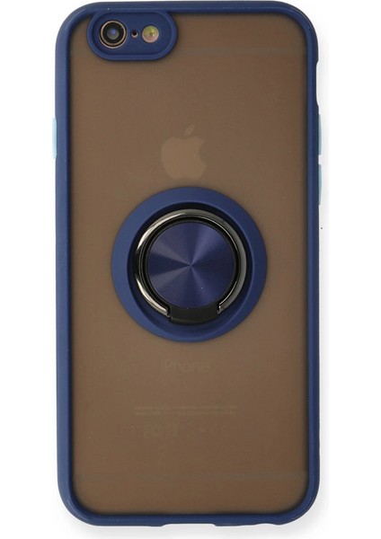 Iphone 6 Kılıf Montreal Yüzüklü Silikon Kapak - Lacivert
