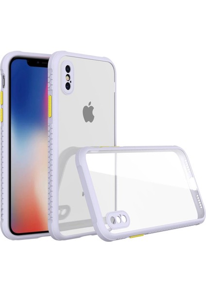 Iphone Xs Kılıf Miami Şeffaf Silikon - Lila