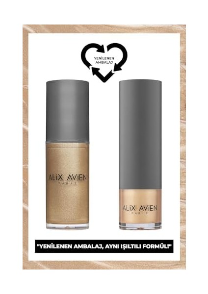 Alıx Avıen Sarı Işıltılı Likit Aydınlatıcı - Liquid Highlighter 102 - Yüz & Vücut Için - 30 ml fiyatları