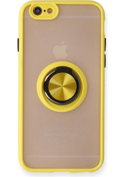 Iphone 6 Kılıf Montreal Yüzüklü Silikon Kapak - Sarı