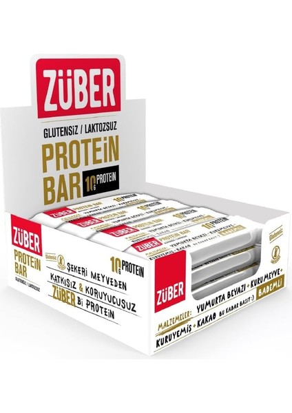 Züber Bademli Glutensiz Protein Bar (40 gr x 12 Adet)