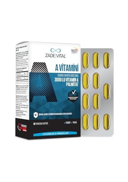 Zade Vital A Vitamini Blister 30 Kap. 1 Paket(1 x 1 Stück) fiyatları
