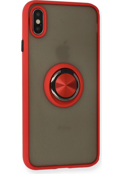 Iphone x Kılıf Montreal Yüzüklü Silikon Kapak - Kırmızı fiyatları
