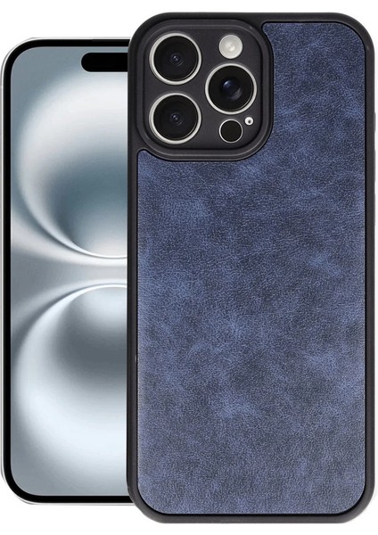 Iphone 16 Kılıf Aras Deri Kapak - Lacivert