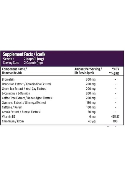 Slim Bromelain L-Carnitin 60 Vegetable Capsules 872 Mg fiyatları