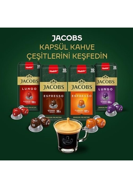 Jacobs - Espresso 7 Classico - Orta Yoğunluk - Dengeli ve Meyvemsi - Espresso Kapsülleri - 10 Alüminyum Kapsül x 10 Adet fiyatları