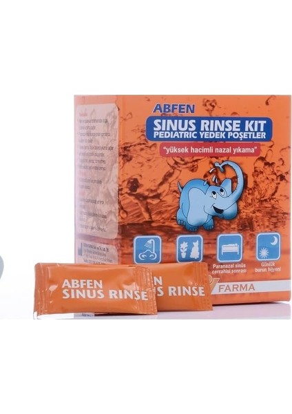 Abfen Sinus Rinse Kit Pediyatrik Yüksek Hacimli Nazal Duş Yedek Poşetleri (50 Adet Solüsyon Karışım Poşeti)