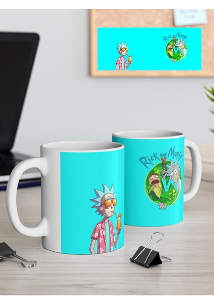 'rick And Morty' Baskılı Canlı Renkli Porselen Kupa Bardak