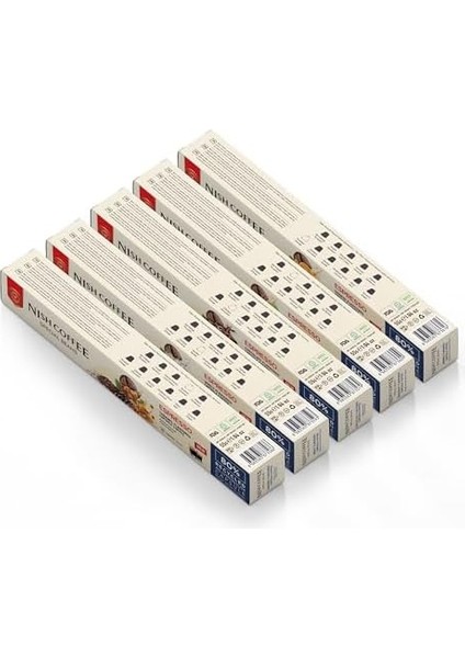 Nish Kahve Aromalı Kapsül Kahve 5'li Set Karamel Vanilya Çikolata Fındık Portakal 50 Adet