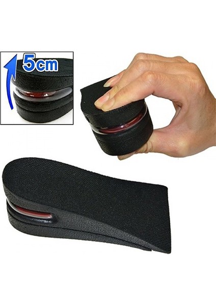 Hava Yastıklı Tabanlık (5 Cm) (Siyah) (4940)