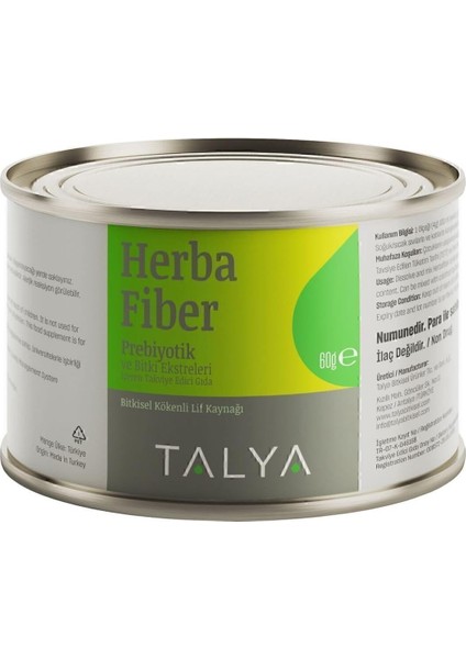 Talya Herbafiber Bitkisel Kökenli Lif Kaynağı, Prebiyotik, 60 gr fiyatları