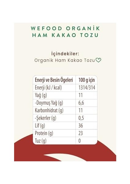 Wefood Organik Ham Kakao Tozu 140 Gr. 8681749104291 modelleri