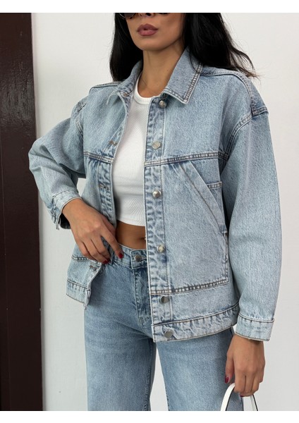 Kadın Oversize Kot Ceket