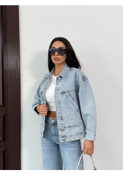 Kadın Oversize Kot Ceket