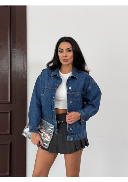 Kadın Oversize Kot Ceket