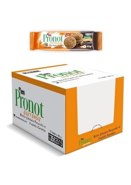 Eti Pronot Fındıklı Bitter Çikolatalı Kurabiye 85 G x 12 Adet
