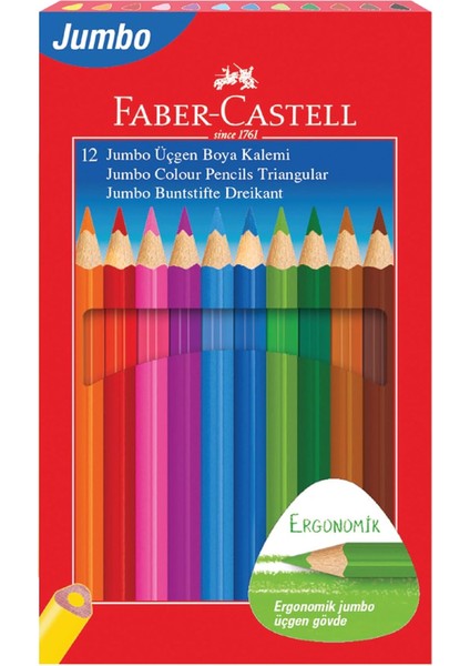 Kuru, 12 Renk, Çocuklar Için ve Tutuş, Ergonomik Üçgen ve Kalın Gövde, Kırılmaya Karşı Dirençli Özel Yapıştırma Sistemi