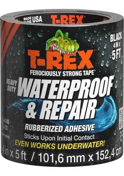 Rex Su Geçirmez Yapışkan, 101 mm x 1,52 Cm, R Teknolojisi, Su Etki Eden Güçlü Bir Yapışkan, Sızıntıları Kapatır ve Onarır
