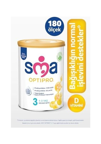 Sma Optipro 3 Devam Sütü (1-3 Yaş, 800 G x 3 Adet)