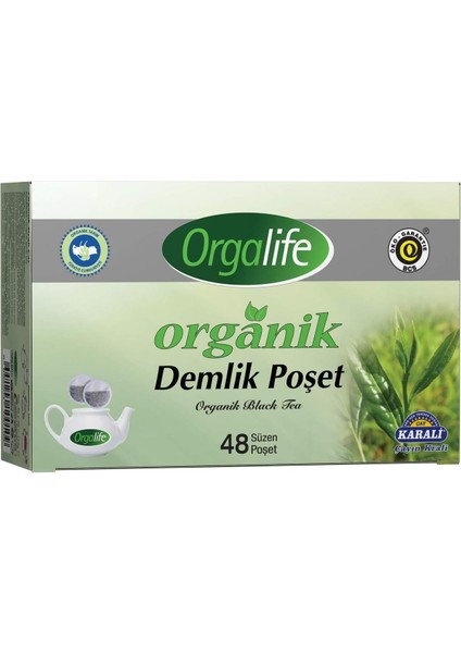 Karali Orgalife Organik Demlik Poşet Siyah Çay, 48'li (48 x 3 Gr)