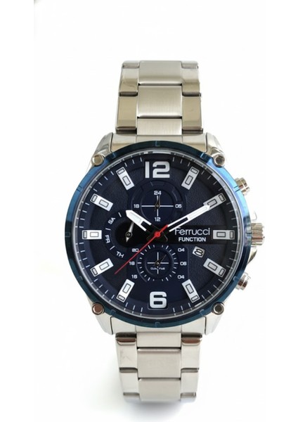 Erkek Kol Saati Gümüş ve Mavi Renk, Mavi Kadran - Şık Metal Kordon, 2 Yıl Garantili