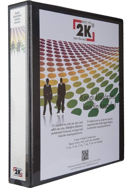 05-2d-S 2 Halka D Mekanizmalı Klasör Kutu Içi, Siyah, 5 Cm, 10 Adet
