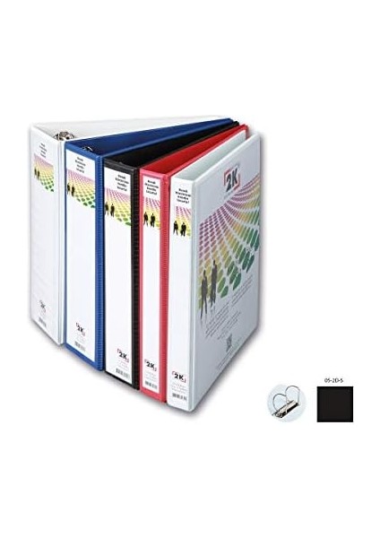05-2d-S 2 Halka D Mekanizmalı Klasör Kutu Içi, Siyah, 5 Cm, 10 Adet modelleri