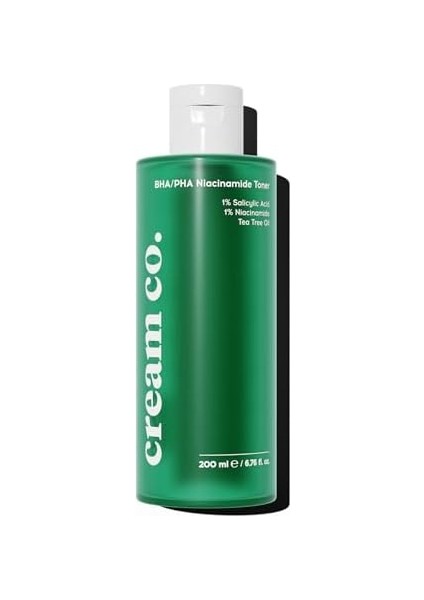 Cream Co. Akne & Siyah Nokta Karşıtı Gözenek Sıkılaştırıcı Bha/pha Niacinamide Salisilik Asit Tonik 200 ml