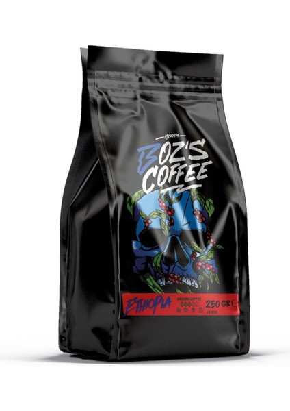 Meryem Boz's Coffee Ethiopia Öğütülmüş Filtre Kahve, Orta KAVRULMUŞ,%100 Arabica, Çiceksi ve Meyvemsi Tat, 250 G