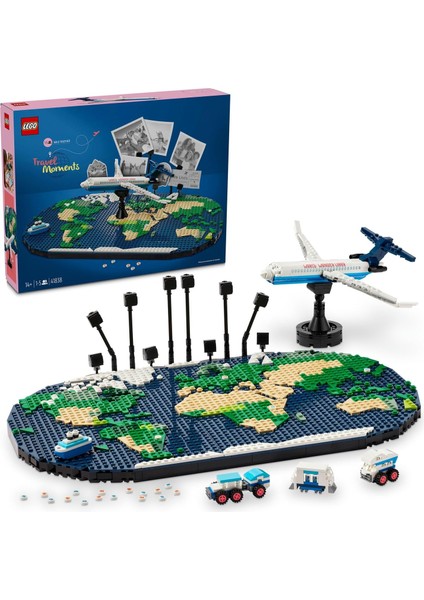 Seyahat Anıları 41838 - Seyahat Etmeyi Seven Aileler Için Dünya Haritası Içeren Yaratıcı Oyuncak Yapım Seti (1231 Parça)