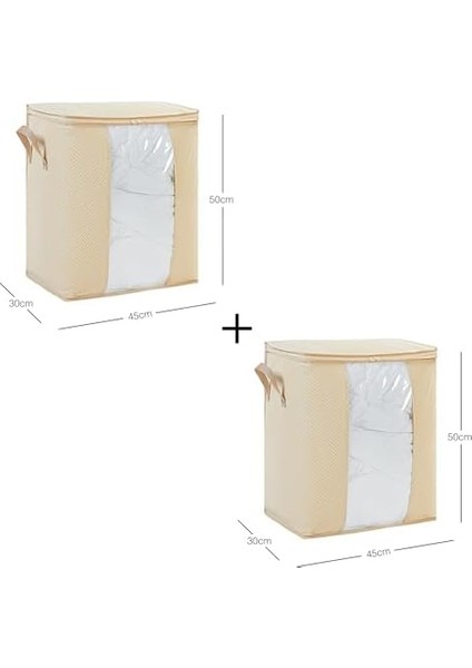 Textile 2'li Pvc Pencereli Bej Hurç Set 45 x 30 x 50 cm fiyatları