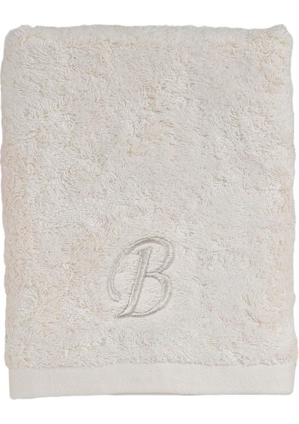 Nakışlı Yüz Havlusu 50X90 cm Ekru