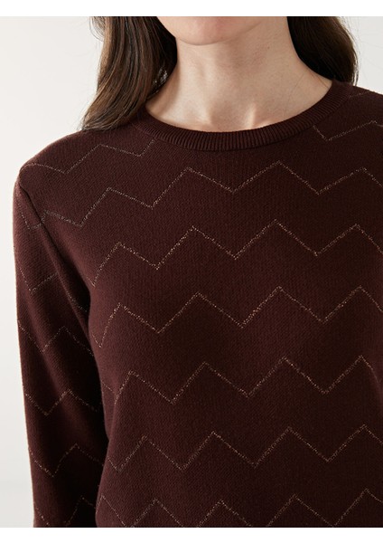 Yeni Sezon Bisiklet Yaka Desenli Kadın Triko Kazak modelleri