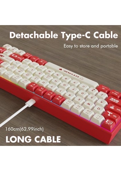 Ajazz AK680 Kırmızı Switch Hot-Swap Kablolu Klavye Light Type C Kablolu (Kırmızı Switch) fiyatları