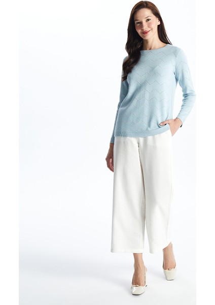 Yeni Sezon Bisiklet Yaka Desenli Kadın Triko Kazak modelleri