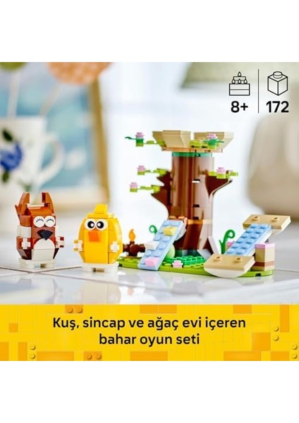 Ilkbahar Hayvan Oyuncak Yapım Seti 40709, Kuş ve Sincap Figürleri, Erkek ve Kız Çocuklar Için Hediye (172 Parça) modelleri
