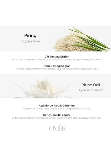 Omer Pirinç Sütü Sabunu Aydınlatıcı Sabun 100 gr 1 Adet Kadın Yüz Peelingi | Yaşlanma Karşıtı Akne Sivilce | Doğal Katı Yüz Sabunu | Yüz Bakımı, Duş Barı Yüz Maskesi