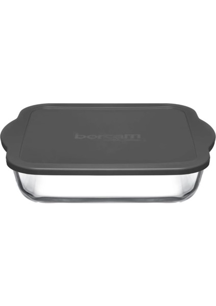 Gri Plastik Kapaklı Fırın Tepsisi 2000 cc