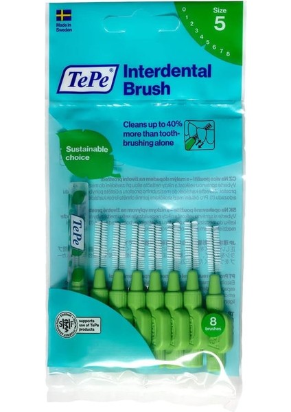 Tepe 0.8 mm - Yeşil Diş Arayüz Fırçası (1x 6 Adet)