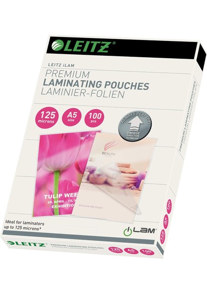 Laminasyon Folyosu, Parlak, Şeffaf, A5, Udt, Folyo Kalınlığı 125 Miks, 100'LÜ Paket, 74930000