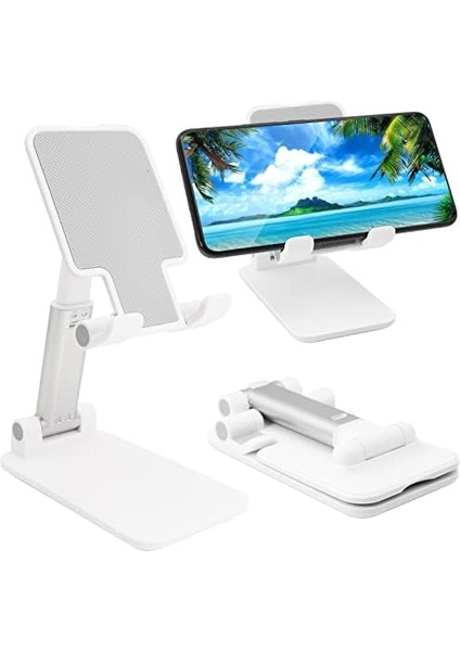 Cep Telefonu, Katlanır Masaüstü Telefon, Açı Yüksekliği Ayarlanabilir Cep Telefonu Tutacağı, Masa, Ofis, Tablet Tüm, Ipad,, 4-10" Cep Telefonu ve Tablet ile Uyumlu modelleri