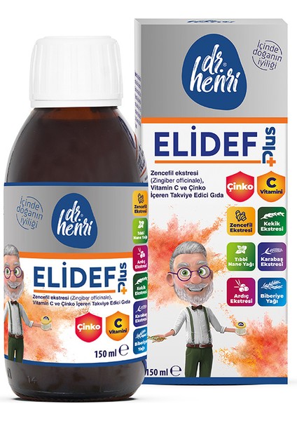 Dr.Henri Elidef Şurup Zencefil, C Vitamini Ve Çinko Içeren Takviye Edici Gıda 1