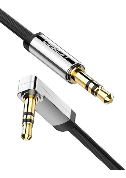 90 Derece Dik Açılı 3.5mm Flat Aux Ses Kablosu 1.5 Metre