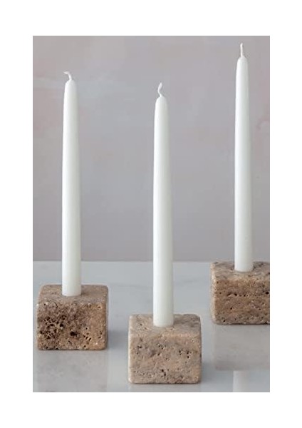 Traverten Mermer Şamdan Mumluk 4lü Set fiyatları