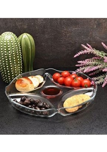 Patiserrie Bölmeli Tabak Şeffaf Cam Malzeme 302 cc Hacim 42 mm Yükseklik fiyatları