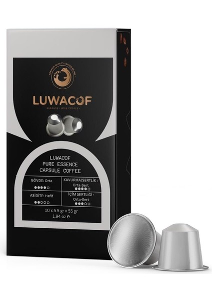 Luwacof Pure Essence Kapsül Kahve 10'lu (Nespresso Uyumlu)