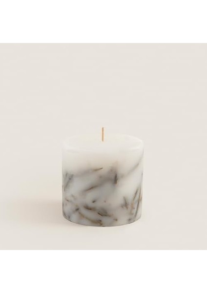 Yaprak Dekorlu Mum 10X10 cm Cream fiyatları