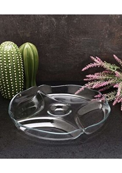 Patiserrie Bölmeli Tabak Şeffaf Cam Malzeme 302 cc Hacim 42 mm Yükseklik fırsatları